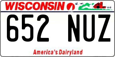 WI license plate 652NUZ