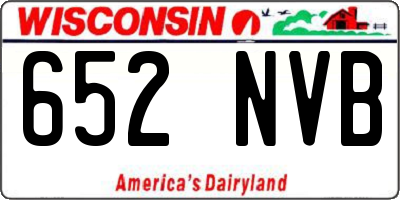 WI license plate 652NVB