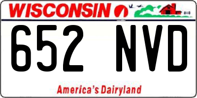 WI license plate 652NVD
