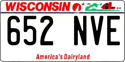 WI license plate 652NVE