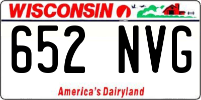 WI license plate 652NVG