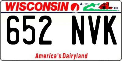 WI license plate 652NVK