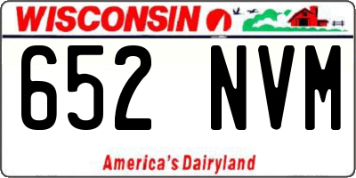 WI license plate 652NVM