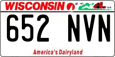 WI license plate 652NVN