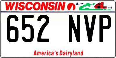 WI license plate 652NVP