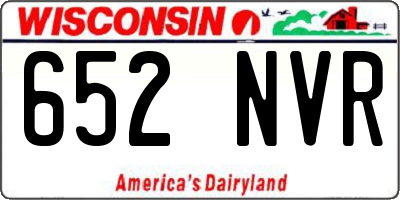 WI license plate 652NVR