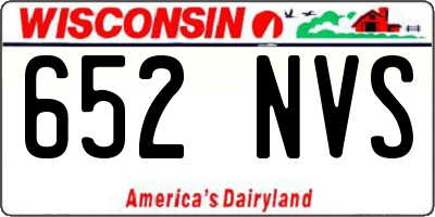 WI license plate 652NVS