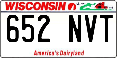 WI license plate 652NVT