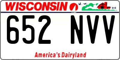 WI license plate 652NVV