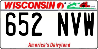 WI license plate 652NVW