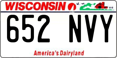 WI license plate 652NVY