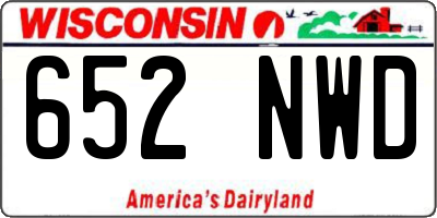 WI license plate 652NWD
