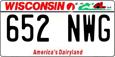 WI license plate 652NWG
