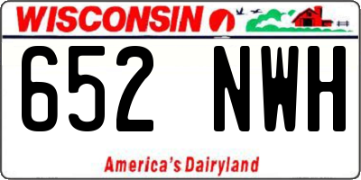 WI license plate 652NWH