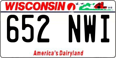 WI license plate 652NWI