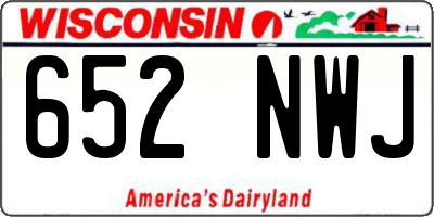 WI license plate 652NWJ