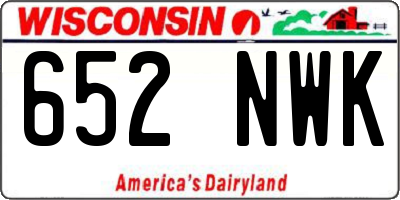 WI license plate 652NWK