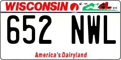 WI license plate 652NWL