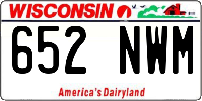 WI license plate 652NWM