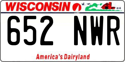 WI license plate 652NWR