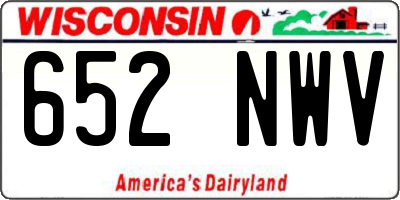 WI license plate 652NWV