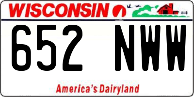 WI license plate 652NWW