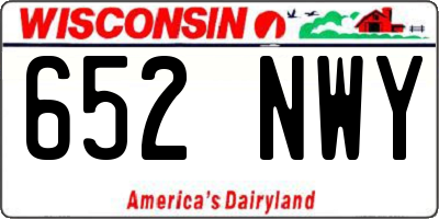 WI license plate 652NWY