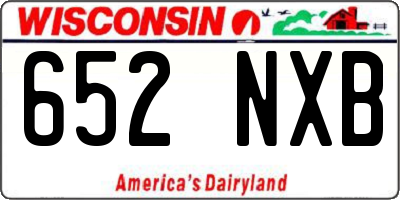 WI license plate 652NXB