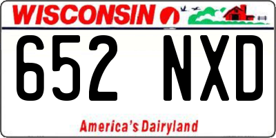 WI license plate 652NXD