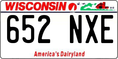 WI license plate 652NXE