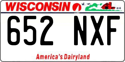 WI license plate 652NXF