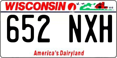 WI license plate 652NXH