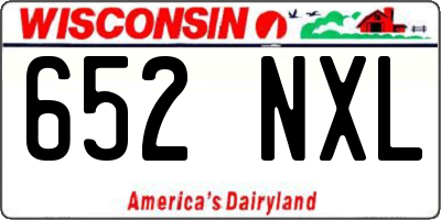 WI license plate 652NXL