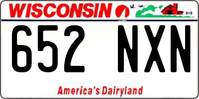 WI license plate 652NXN