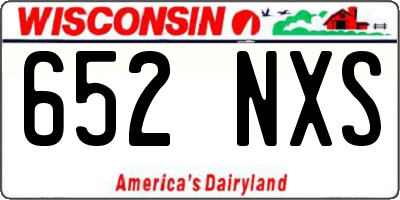 WI license plate 652NXS