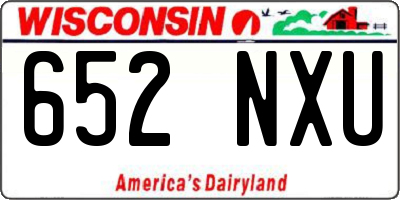 WI license plate 652NXU