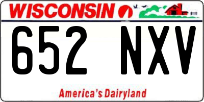 WI license plate 652NXV