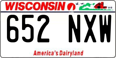 WI license plate 652NXW