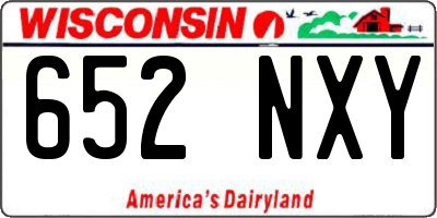 WI license plate 652NXY