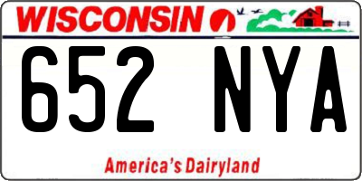 WI license plate 652NYA