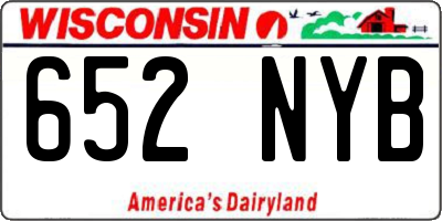 WI license plate 652NYB