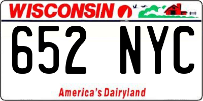 WI license plate 652NYC