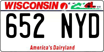 WI license plate 652NYD