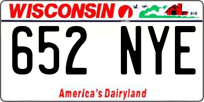 WI license plate 652NYE