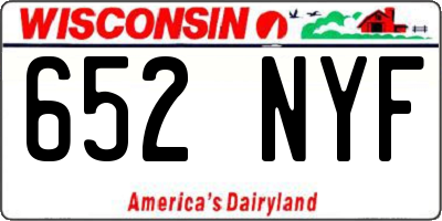 WI license plate 652NYF