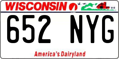 WI license plate 652NYG