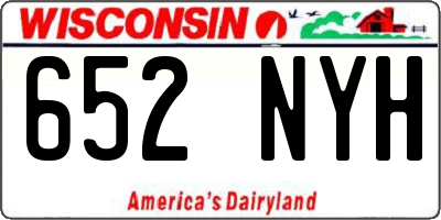 WI license plate 652NYH