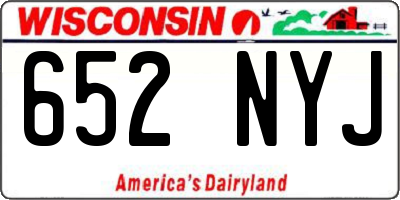 WI license plate 652NYJ