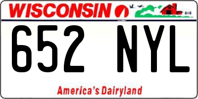 WI license plate 652NYL