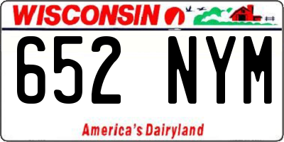 WI license plate 652NYM